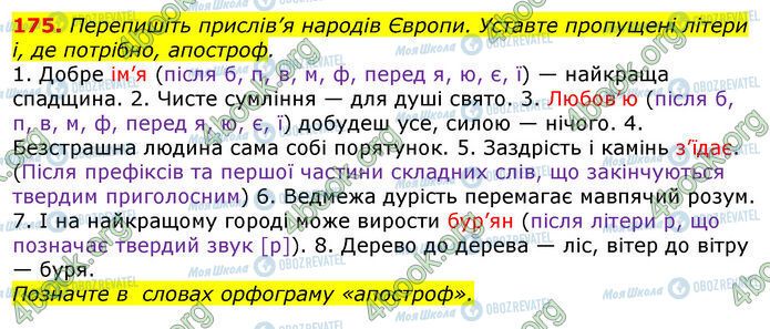 ГДЗ Українська мова 10 клас сторінка 175